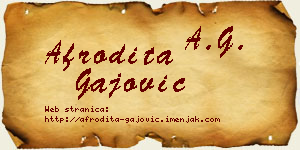 Afrodita Gajović vizit kartica